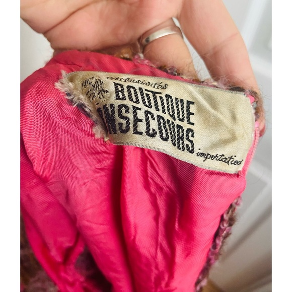 60s/70s Vintage Brown & Pink Dress size small/xs - Picture 7 of 7